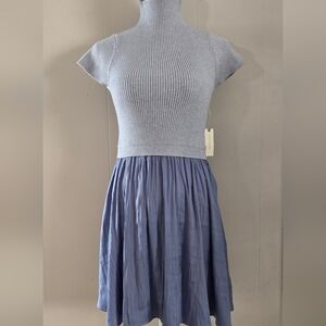 Anthropologie Gray Ribbed Knit Ensemble
